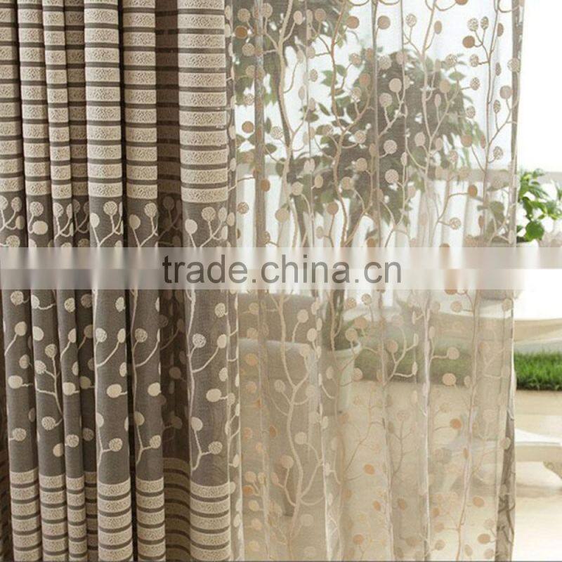 1 Pair Jacquard Flower Pattern Net Curtains for Window Elegant Curtains for Living Room the Sun-shading Curtain for Kitchen Deco