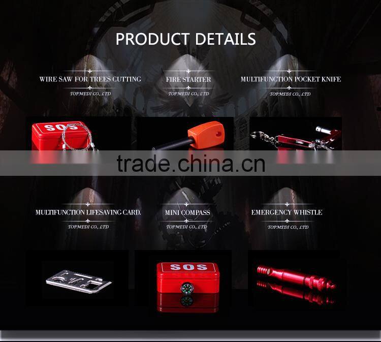 TopMedi 6 in 1 SOS Box survival kit,outdoor camping item