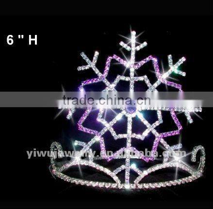 New Fasion Beautiful Christmas Snowflake Purple Cheap Flower Girl Crown