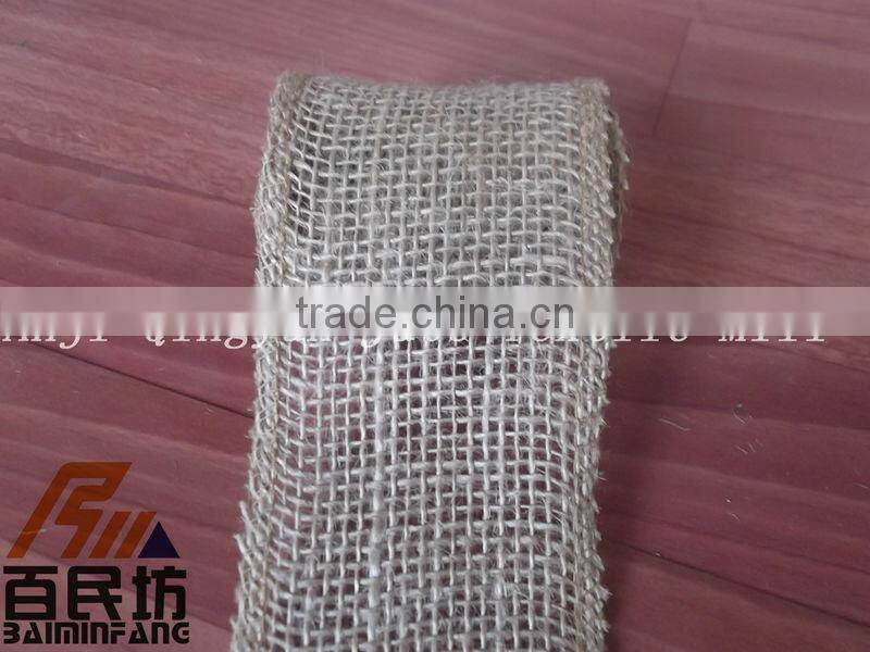 burlap fabric craft ribbon 2.5'' wide 5yards long nature color