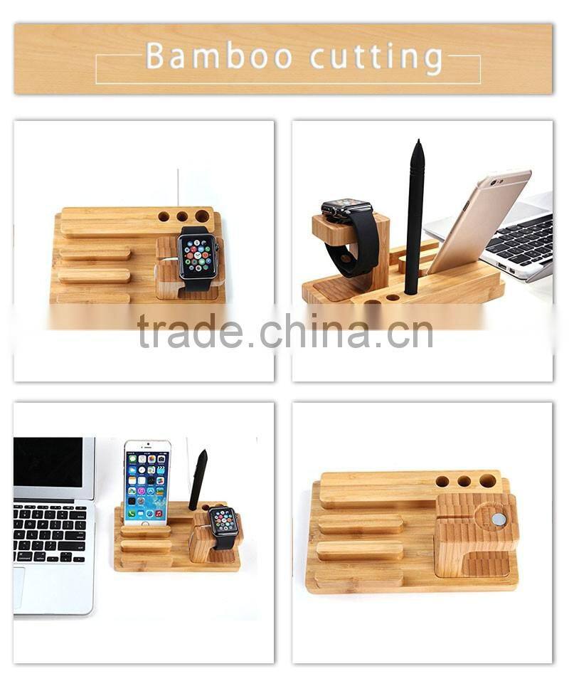 Aonong Bamboo Watch Stand & Cell Phone Charging Station Bamboo Holder