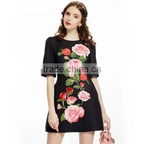 Custom digital printing rose polyester fabric from china suppliers