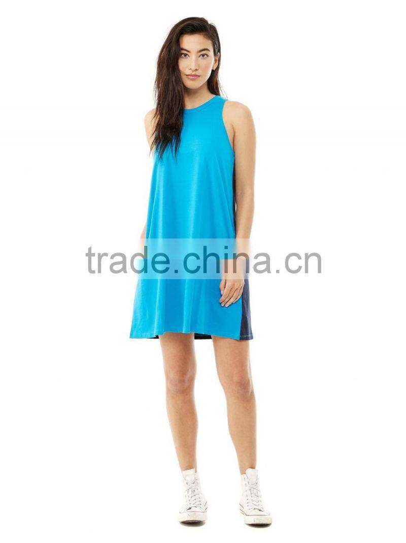 Customized cotton jersey dress/slim fit split side dress/cotton long hoodie dress