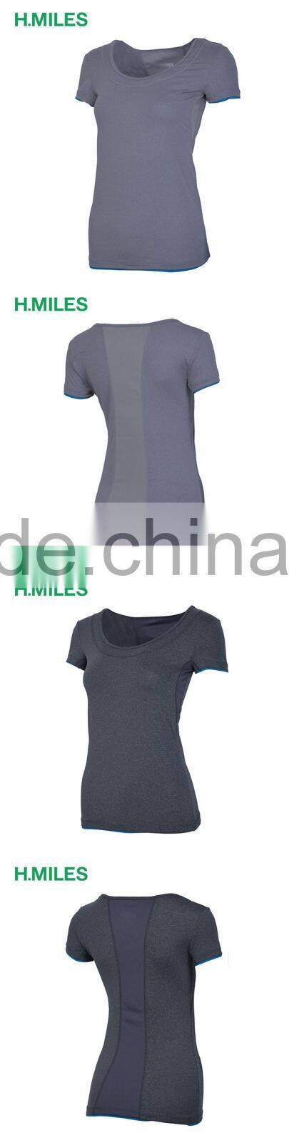 High quality short sleeve clothing sport ladies gym wear womens fitness apparel top