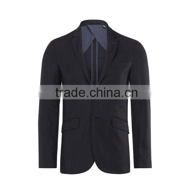 New Design Half Lined Polyester Viscose Black Man Business Suit Jacket