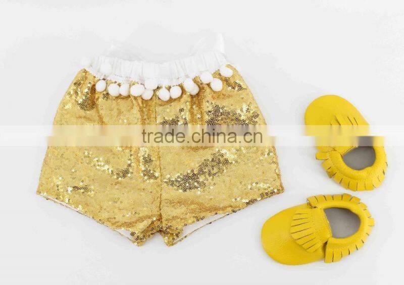 Baby girl new design color combination shorts for summer plain color kids shorts
