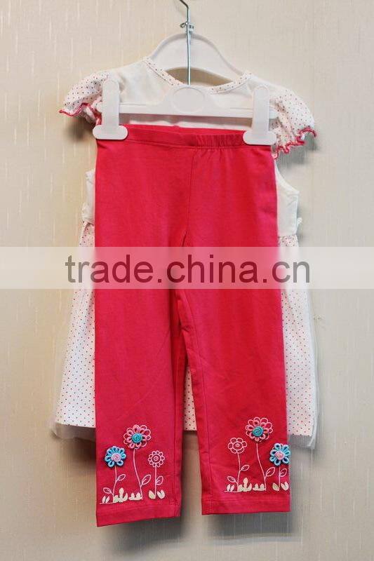 2016 Lovely Style Baby Dress Set Knitted Printed 100% Cotton Summer Dress TP-7751