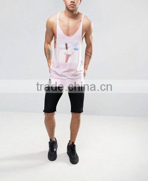 Custom mens overall sublimation 100% polyester stringer fitness gym singlets