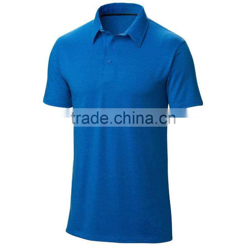 summer pure colors loose man t-shirt with polo neck