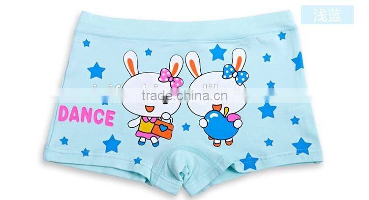 oem customize hot fashion 100%cotton children girls boxer briefs