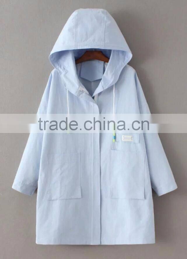 Runwaylover EY1059C Hot Sale 2017 Ladies Fashion Trench Coats With Hood