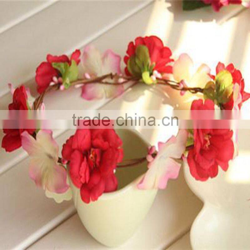 Ladies Floral Flowers Wedding Garland Forehead Hair Head Band