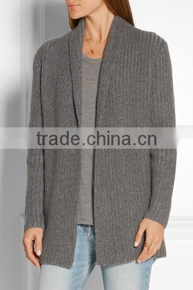 Ladies 2017 new style classic design Ribbed long Knitted Sweater cashmere oversized cardigan