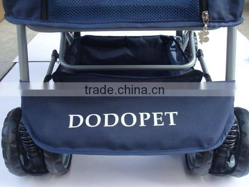 Factory direct shock absorbers two-way aluminum pet pet trolley four-wheel folding washable dog carts spot