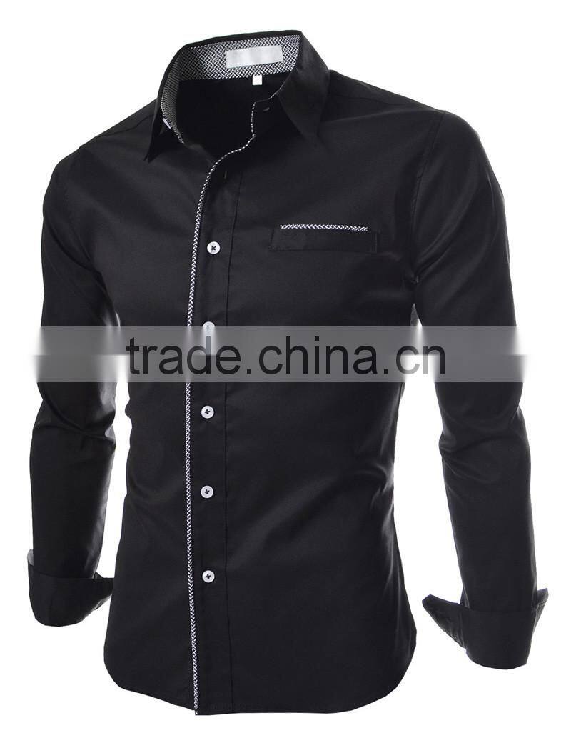 Best price Korean style fashion new model slim fit casual shirt for men