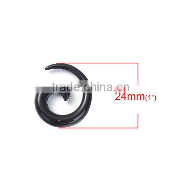 3mm Acrylic Ear Stretcher Expander Spiral Black Ear Expander Ear Plug
