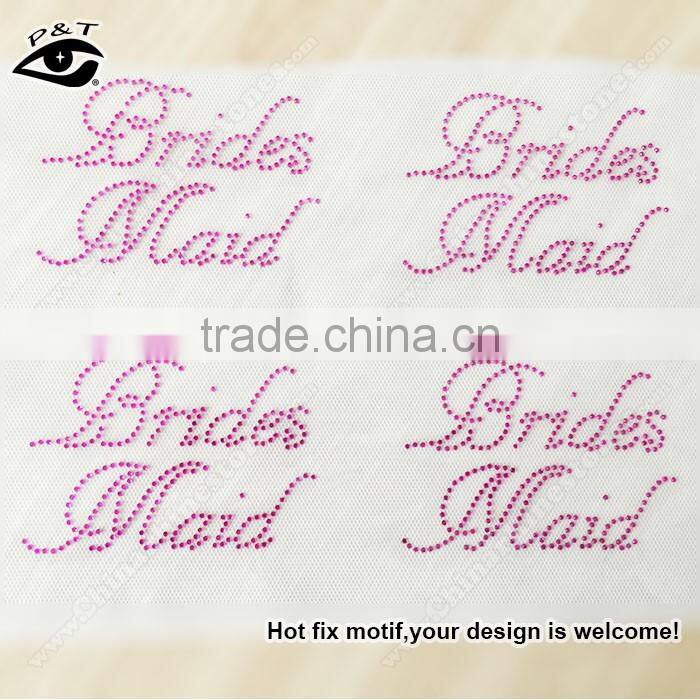 Bride Rhinestone transfers Hot fix rhinestone wedding motifs crystal heat transfers for clothing