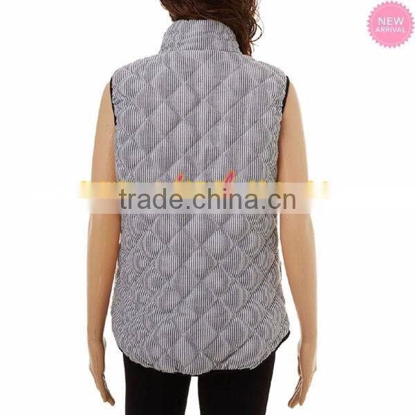 Wholesale women seersucker quilted vest