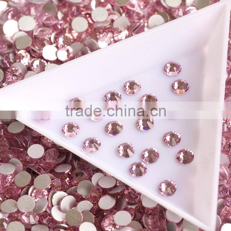 pink glass rhinestone diamond ,flat back crystal AB rhinestones for nail art