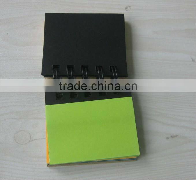 Mini spiral notebook with colorful noteflags