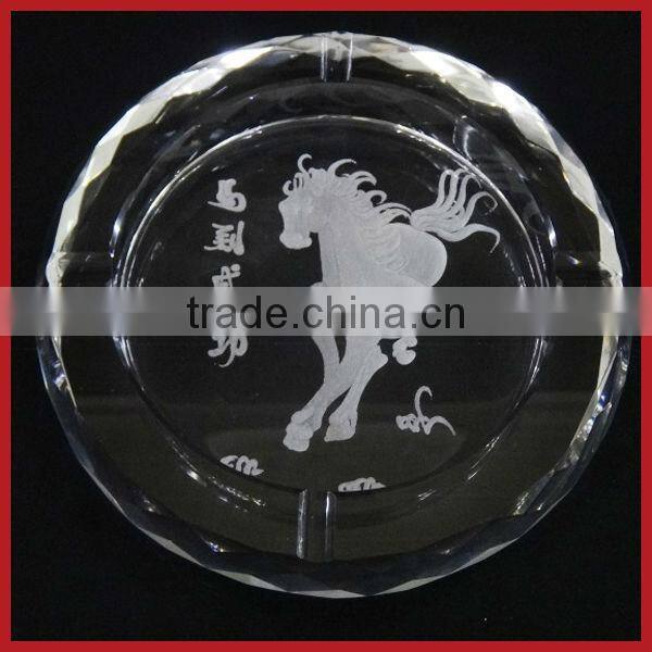 Round Crystal Ashtray,Engraved Crystal Ashtray For Business Gifts