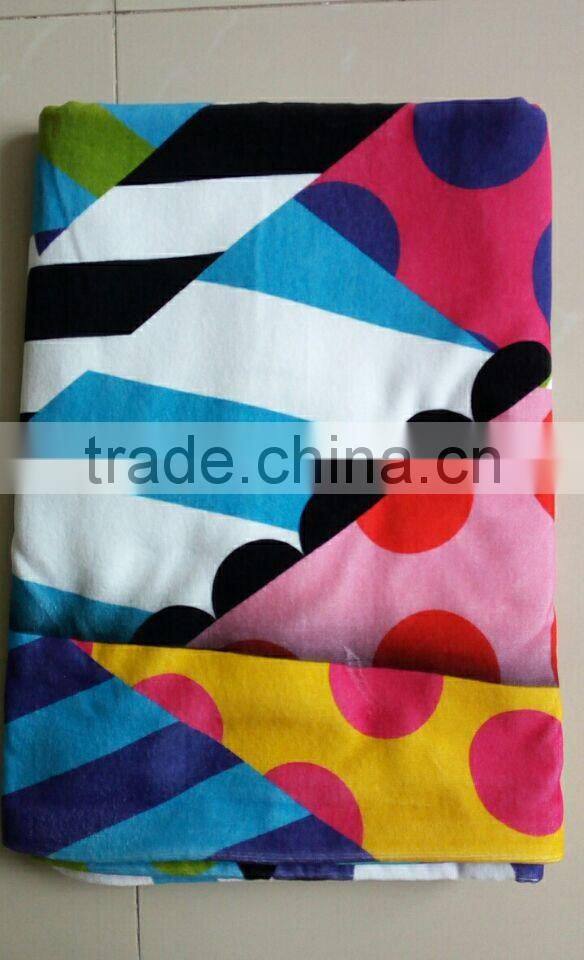 100cotton velour full print custom design 75*150cm with hunging loops back side terry luxury beach towels