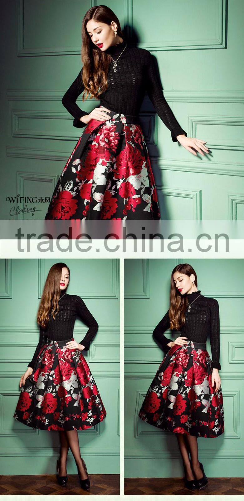 Hot Sale Latest Ladies Long Skirts Floral Printed Tutu Skirts,Fashion Floral Printed Long Tutu Skirts For Ladies