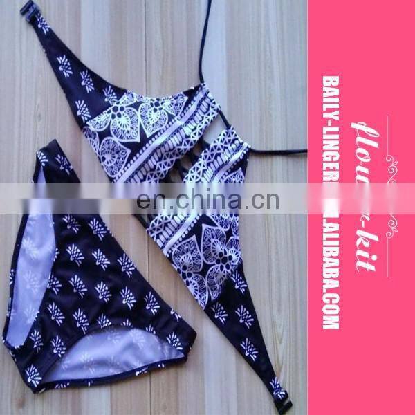 New Arrival Sexy Floral One Piece Lace Up Swimsuit
