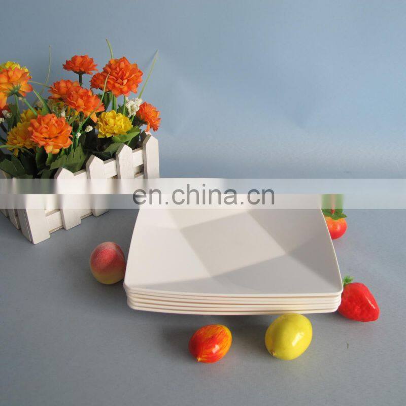 6pcs White 6 inch plastic square plate