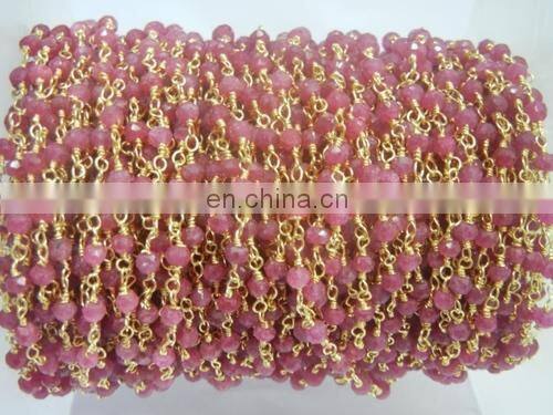 Ethiopian Opal Gemstone Wire Wrapped Chain