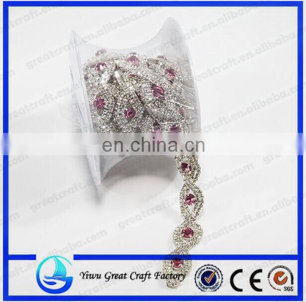 wholesale strass crystal rhinestone cup chain trimming close cup chain