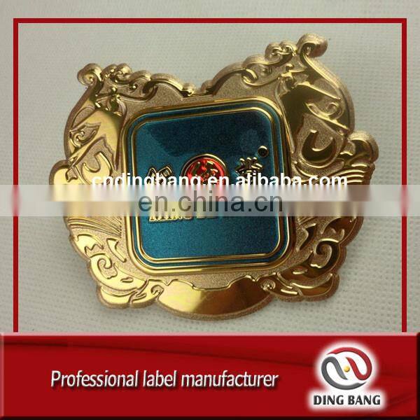 Professional Metal Crafts High Technics Printed And Stamped Type Custom Brand Round Aluminum Wine Label
