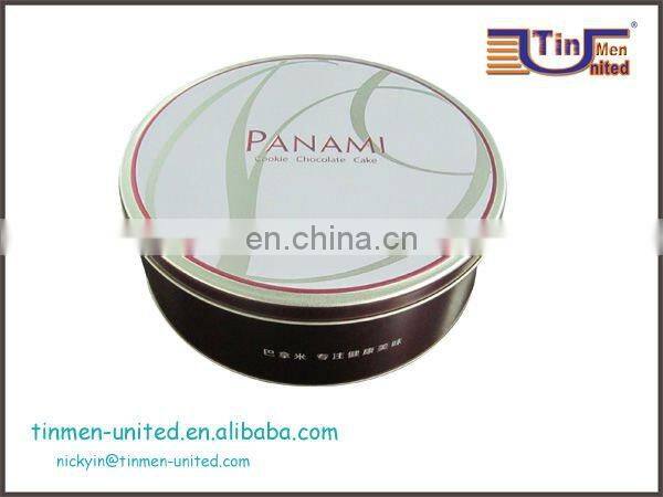 Nice big volume round tin can for cookie chocolate cake