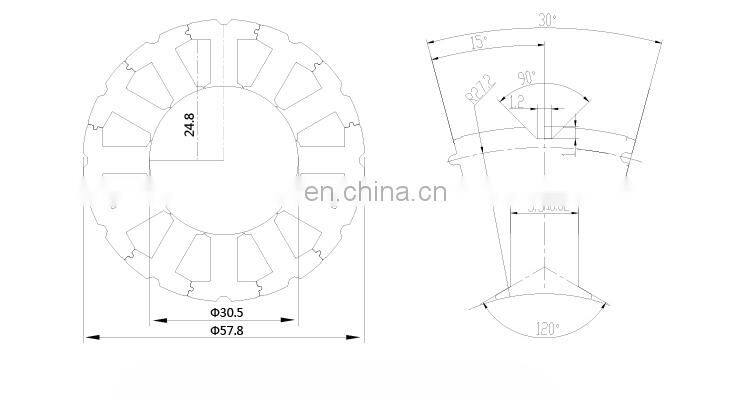 china manufacture custom 60mm 12 slots 10 poles brushless dc motor electric stator winding for bldc motors