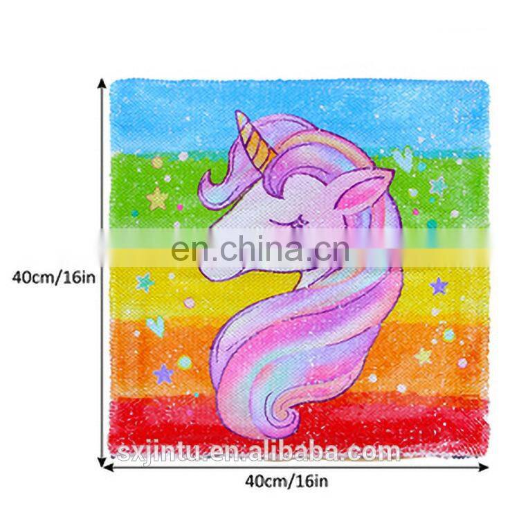 Custom Mermaid Sequin Pillow Case Magic Reversible Throw Cushion Case