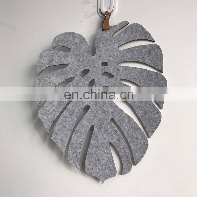 Graceful leaf shape felt fabric table dinner mat