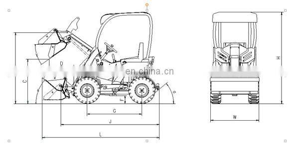 Chinese garden tractor front end loader for sale