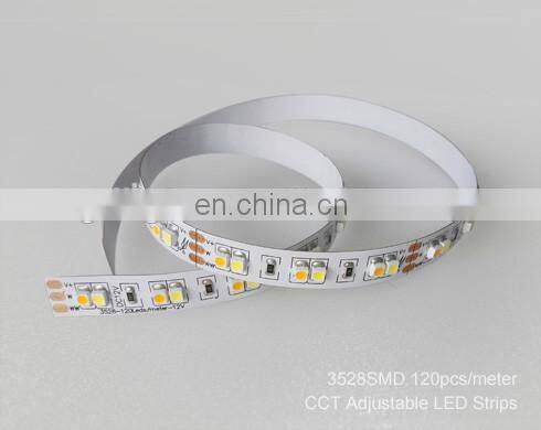 Dual chip SMD5050 led flexible light 120leds/m color temperature adjustable cct 3528 led strip