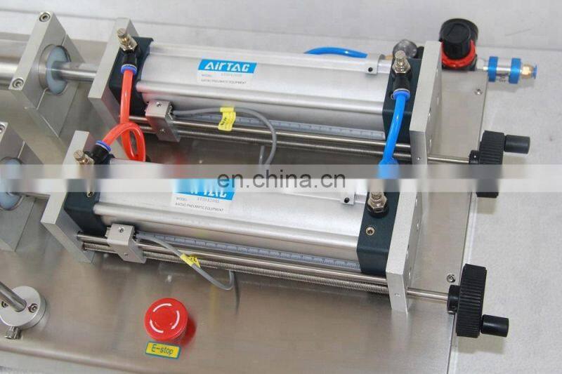 JOYGOAL hot sale high quality manual piston liquid filling machine with two filling heads