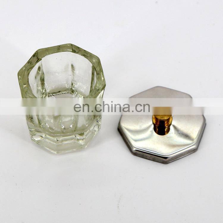 Nail Art Supply Glass Nails Dappen Dish With Stainless Steel Lid
