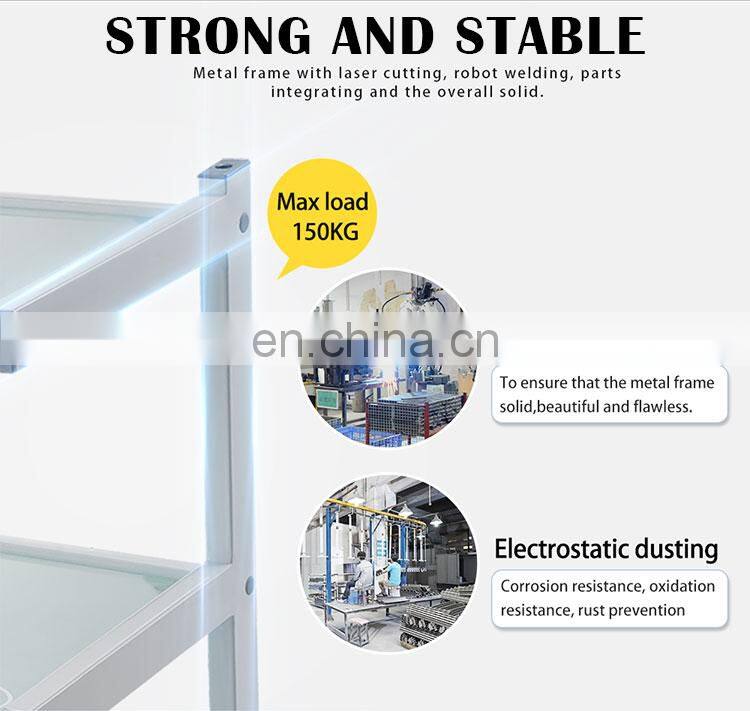 Pdt Beauty Machine Used Glass Salon Trolley 15/17kgs 1ctn/pcs White, Black 830*560*100 Mm 4 Pcs L587*W414*H808 Mm