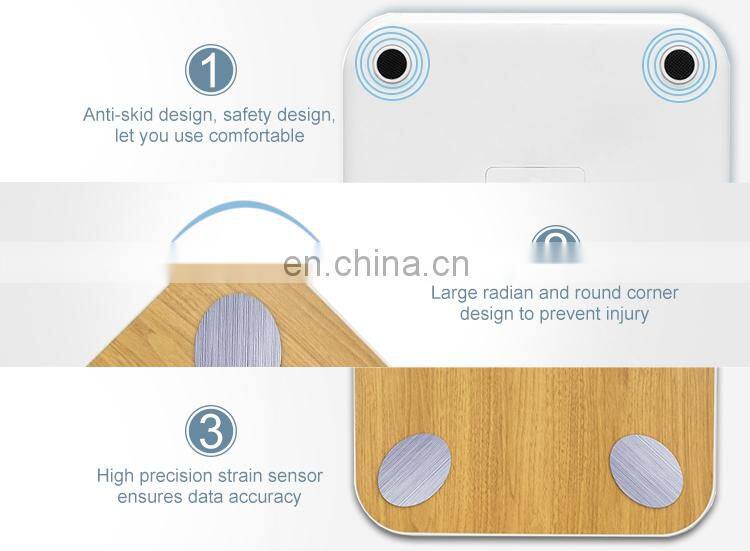 ABS Plastic Platform White Precision Bathroom Scales Blue Tooth App Digital Body Fat Scale