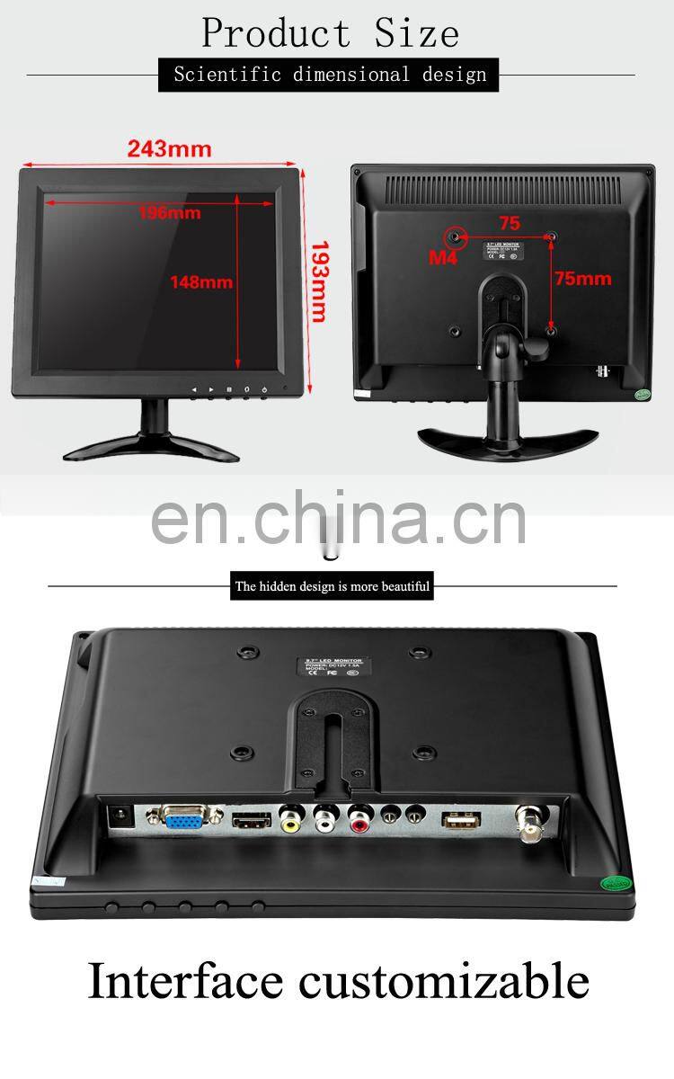 10 inch LCD Monitor matel case HD Screen Mini Computer Monitor