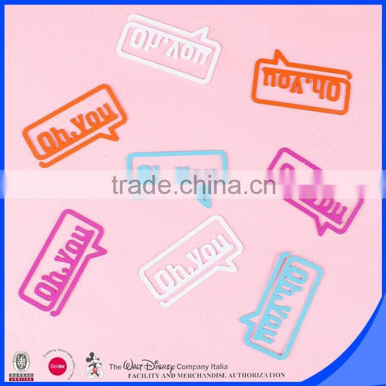 Etched letter bookmark with different color painted