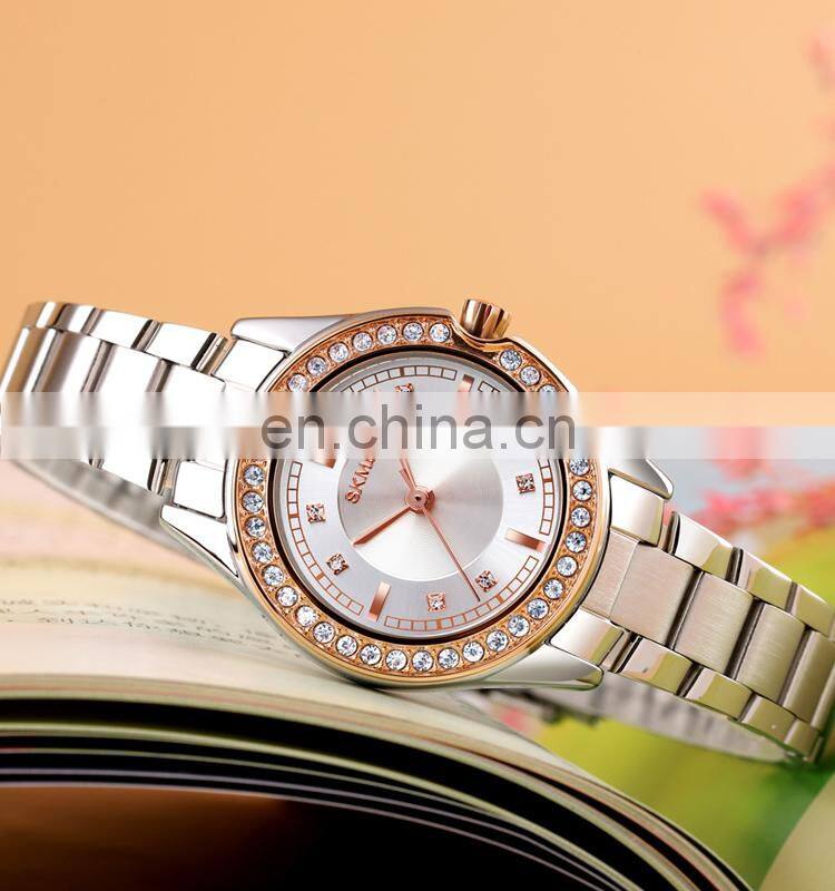 Shop amazon women watches Skmei 1534 top brand wristwatches water resistant stainless steel watch