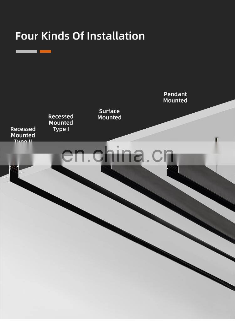 HUAYI New Product SMD Linear Magnetic Grille Lamp 6watt 12watt 18watt 24watt LED Track Light