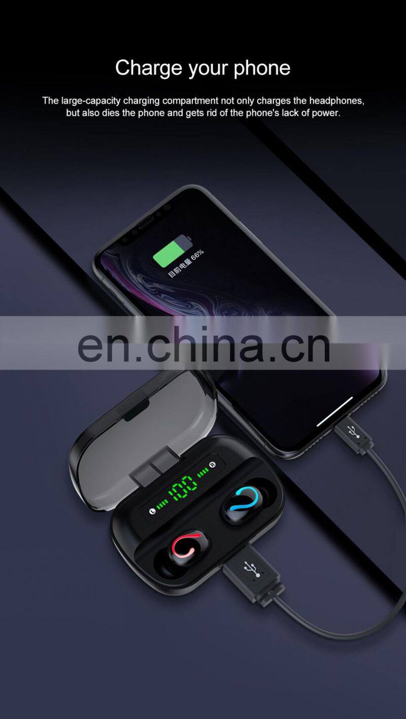 Q61 TWS ipx7 tws earphone 5.0 waterproof wireless earphone sport earbuds headset handsfree headphone