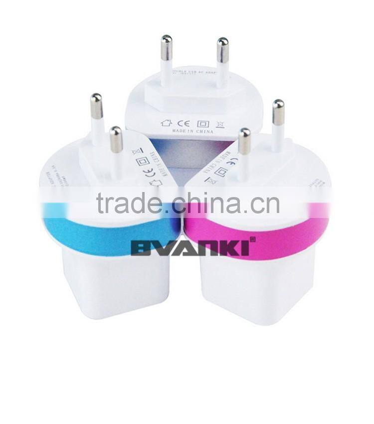 2016 hot new arrivals Top Quality CE Approved Wholesale EU/US/UK/AU Plug 5V 2.1A Dual USB Travel Wall Charger with High quality