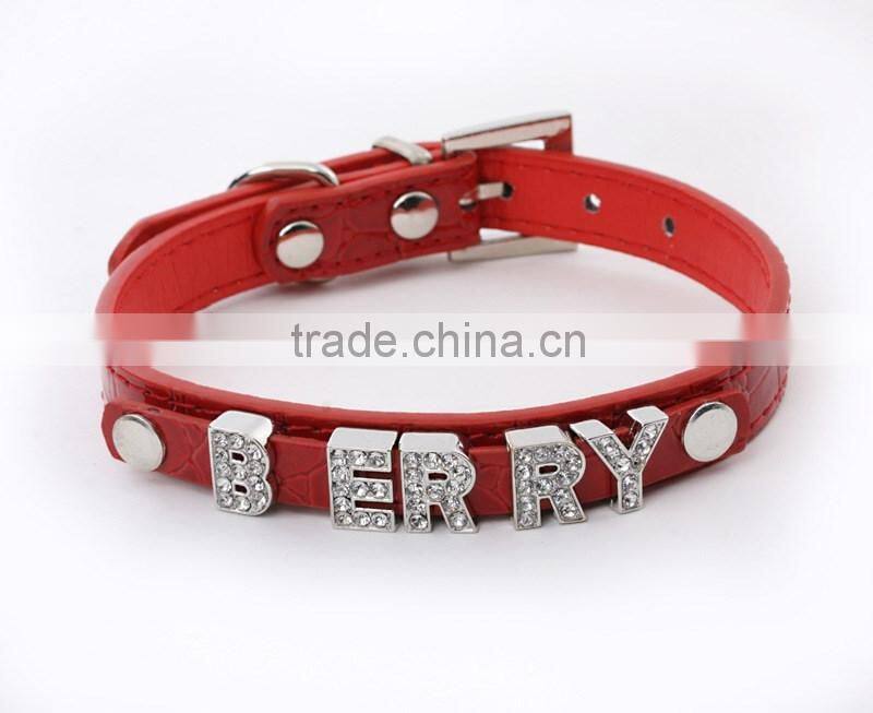 Manufacturer selling pet supplies crocodile grain can diy dog name dog collars