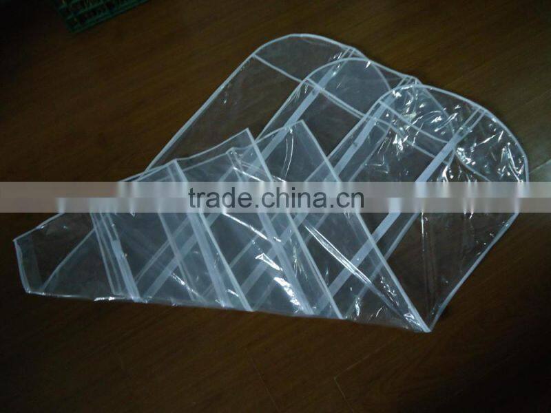 China Clear PVC garment zipper suit bag wholesale